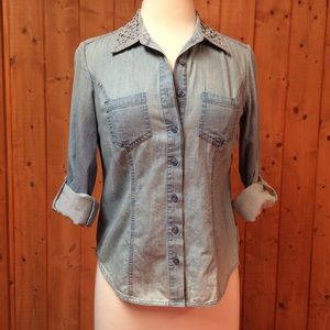 Vintage Style&Co Chambray Rhinestone…